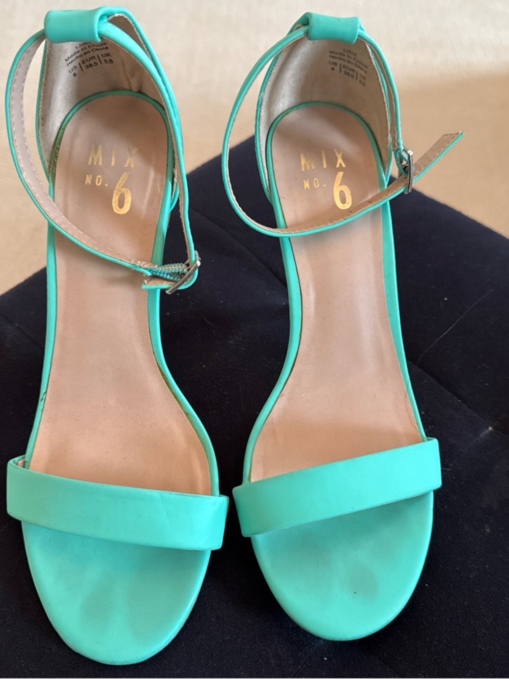 Mix No. 6 mint color Open-Toe Ankle-Strap Heels